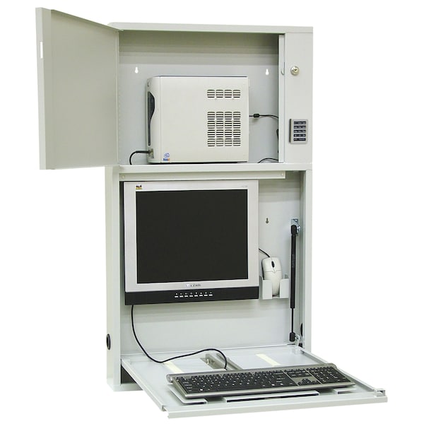 Omnimed Informatics Work Center in Light Gray (42"H X 24.5"W X 4"D) 291557_LG - main